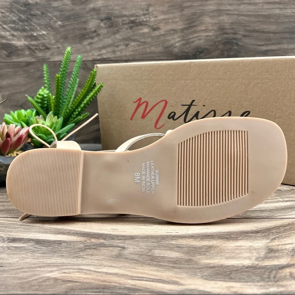 NIB Matisse Sunnie Gladiator Leather Sandal Natural - Picture 11 of 15